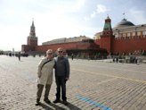 Daria and Andy in front of Kremlin and Lenin's Tomb)